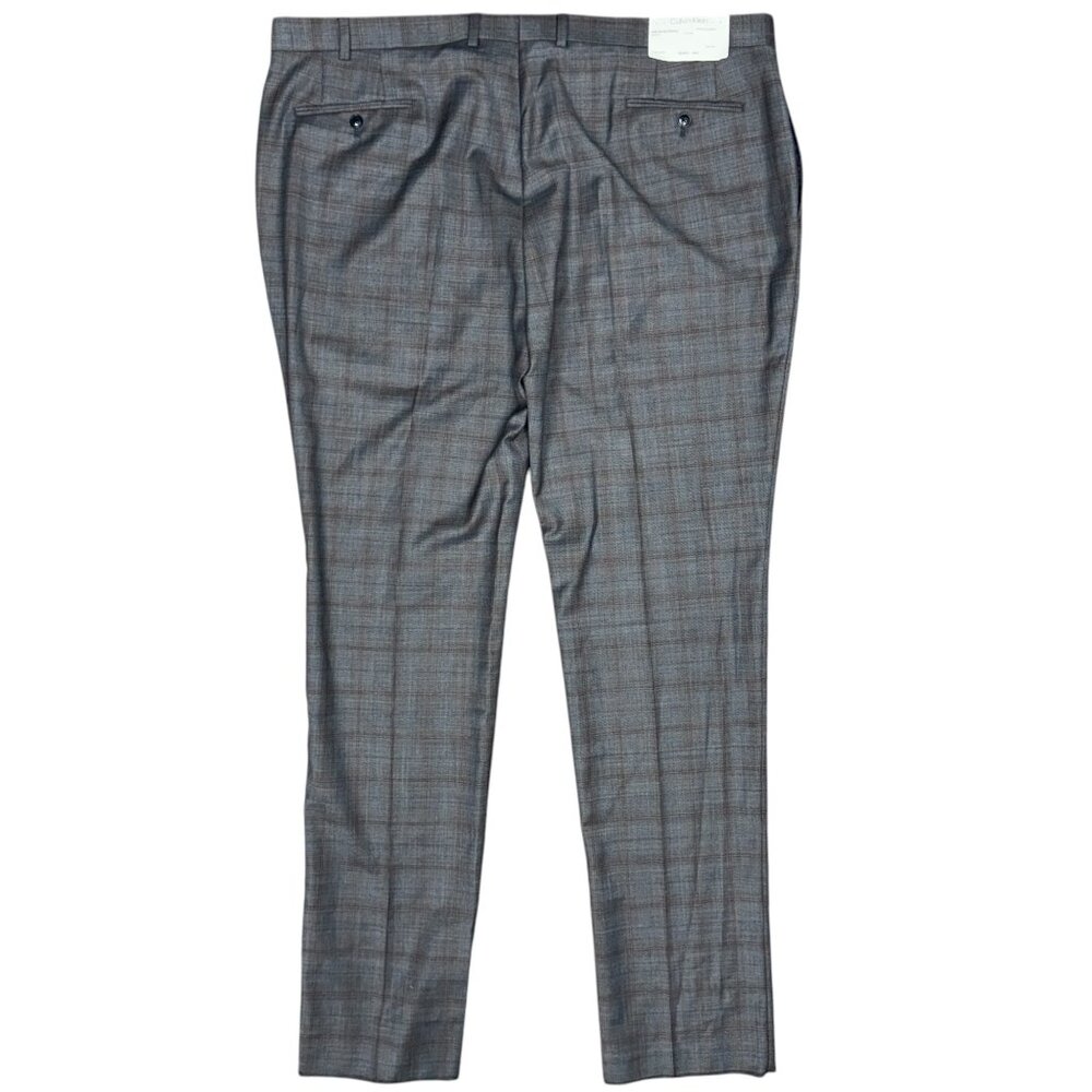 NWT Men's CALVIN KLEIN Mabry Suit Pants Unhemmed Plaid Dress Pants‎ | Size 50R - Picture 2 of 9